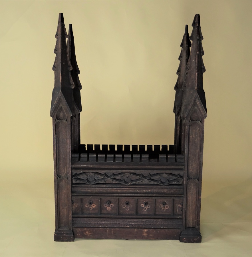 Antique Oak Gothic Architectural Element (1).JPG